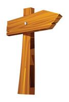 Wooden arrow direction signpost pointing right with simple rustic design. Cartoon illustration vector
