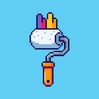 Pixel art Paint Roller game asset design vector