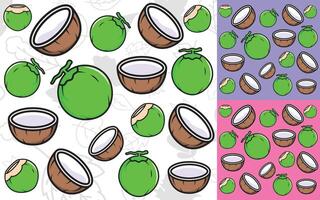 coconut seamless pattern vector