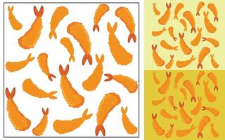a set of fish patterns and a pattern with orange fish vector