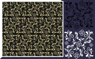a set of four different patterns with gold and black vector
