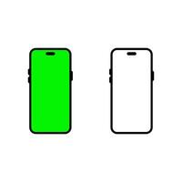 Green screen phone mockup icon. Versatile smartphone design template for ad campaigns and app preview vector