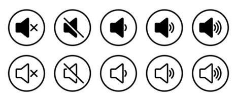 Sound volume icon set collection. Audio level, speaker sign symbol vector