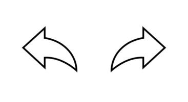 Left and right curve arrow outline icon. Backward and forward share sign symbol vector