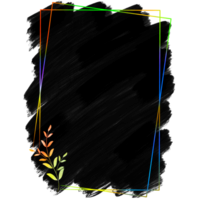 Colorful rectangle frame with a leaf on top of a black background png