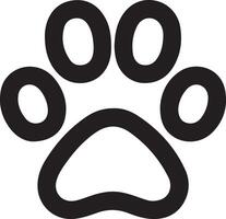 Simple Black and White Dog Paw Print Illustration vector