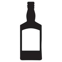 Simple Black Silhouette Liquor Bottle Icon Design for Branding vector