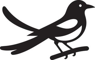 Magpie Bird Silhouette Illustration Design vector