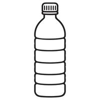 Clean Line Art Illustration of a Plastic Water Bottle vector