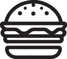 Stylish Line Art Hamburger Illustration for Branding vector