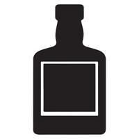 Clean Square Label Liquor Bottle Silhouette Graphic vector