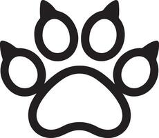 Black and White Silhouette of a Dog Paw Print Illustration vector