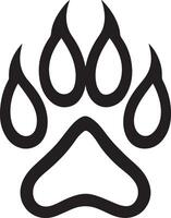 Simple Line Art Paw Print Outline Design vector