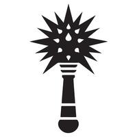a Medieval Spiked Mace Weapon Silhouette Design vector