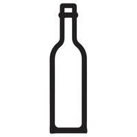 Simple Line Art Illustration of an Empty Glass Bottle vector