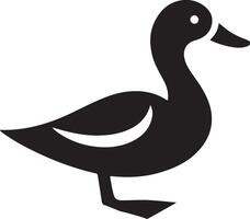 Charming Black and White Duck Silhouette Graphic vector