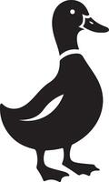 Detailed Black Duck Silhouette Graphic for Design Projects vector