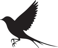 Elegant Black Silhouette of a Bird in Flight vector
