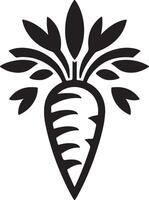 Detailed Black Carrot Vegetable Line Art Illustration vector