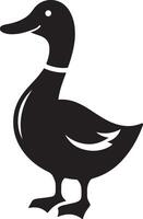Elegant Black Duck Silhouette Illustration in Standing Pose vector