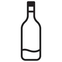 Simple Line Drawing of an Empty Wine Bottle vector