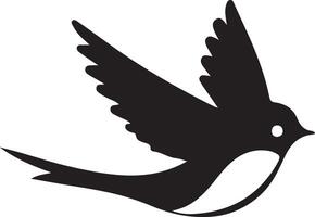 Simple Black Swallow Silhouette Design for Projects vector