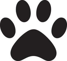 Bold Black Silhouette Paw Print Graphic for Various Applications vector