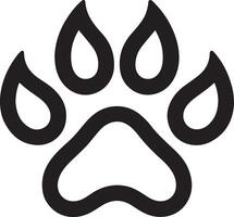 Simple Line Art Cat Paw Print Icon for Pet Lovers vector