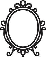 Ornate Oval Mirror Frame Illustration Design vector