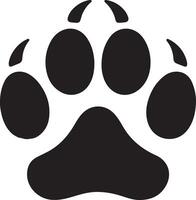 Black Silhouette of a Canine Paw Print vector