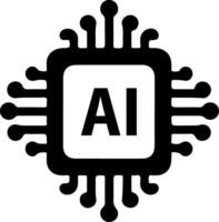 AI Microchip Processor Artificial Intelligence Technology Icon vector