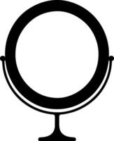 Elegant Black Silhouette Round Vanity Mirror Illustration vector