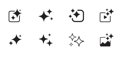AI generate icon set. Sparkle Icon Set. AI star and square, artificial intelligence. Illustration Design vector