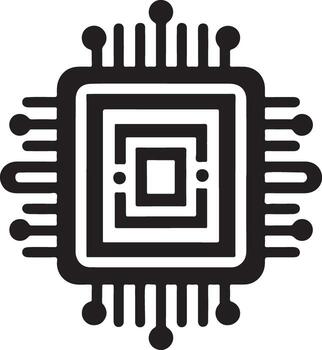 pastilla silueta icono un sencillo ilustración de un microprocesador vector