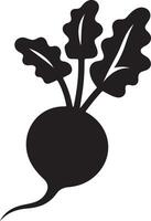 Black Beetroot Silhouette Illustration for Design Projects vector