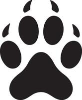 Solid Black Canine Paw Print Silhouette Graphic vector