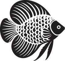 Stunning Angelfish Silhouette Illustration Graphic Design vector