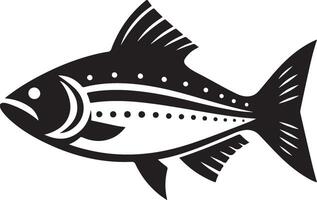 Detailed Fish Silhouette Illustration for Aquatic Designs vector