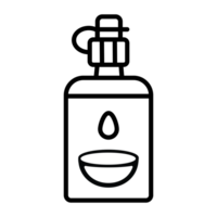 A multi-purpose saline solution, flat-style icon template, circle, and packing sticker design png