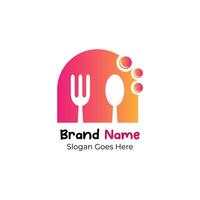 Modern and unique illustration logo design initial M combine with fork and spoon. Suitable for food and beverages company. vector
