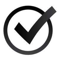 Black check mark icon. Template. Put a check mark in a circle sign. vector