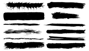 Brush strokes.Brush set. Text boxes. Roughly drawn elements. vector