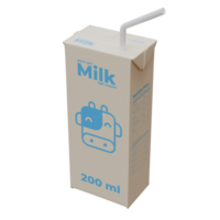 Medium Milk Isometric Front Right View 3D Render Design Element png