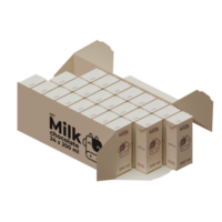 A Box Full Of Medium Chocolate Milk 3D Render Design Element png