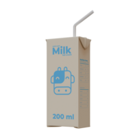 Medium Milk Front Right View 3D Render Design Element png