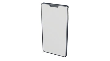 Blank Screen Smartphone Perspective View Mockup 3d Rendering Rotated by 25 Degrees on the X Axis and 25 Degrees on the Y Axis. View from top png