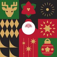 Scandinavian Christmas Geometric Block Design vector