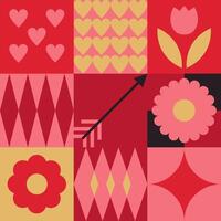 Modern Scandinavian Valentine Seamless Pattern vector