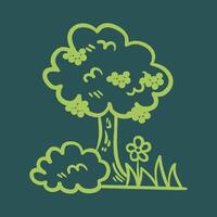 simple tree design with green background vector