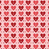 Seamless pattern with red hearts on a pale orange background vector